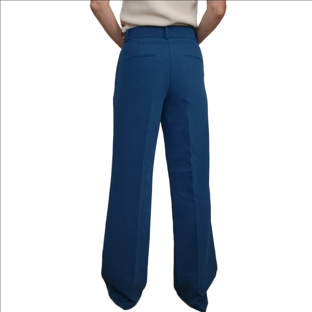 Dress pants Trouser Mid-rise Flared silhouette Teal color Pockets ANN TAYLOR NWT - Picture 8 of 16
